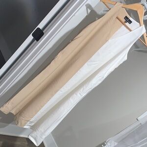 Tuckernuck Pomander Place Beige and White V-Neck Dress